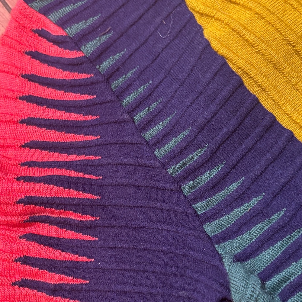 M by Missoni Navy and Yellow Zigzag Midi Dress - Picture 5 of 6